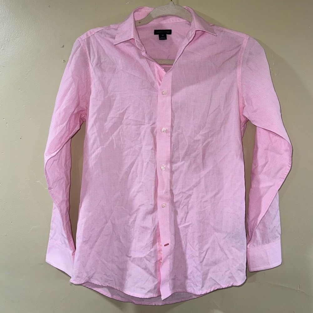 Tommy Hilfiger size 14 boys pink Long-Sleeve Button-Up Shirt
